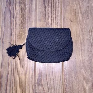 Americana Woven Evening Bag - Black